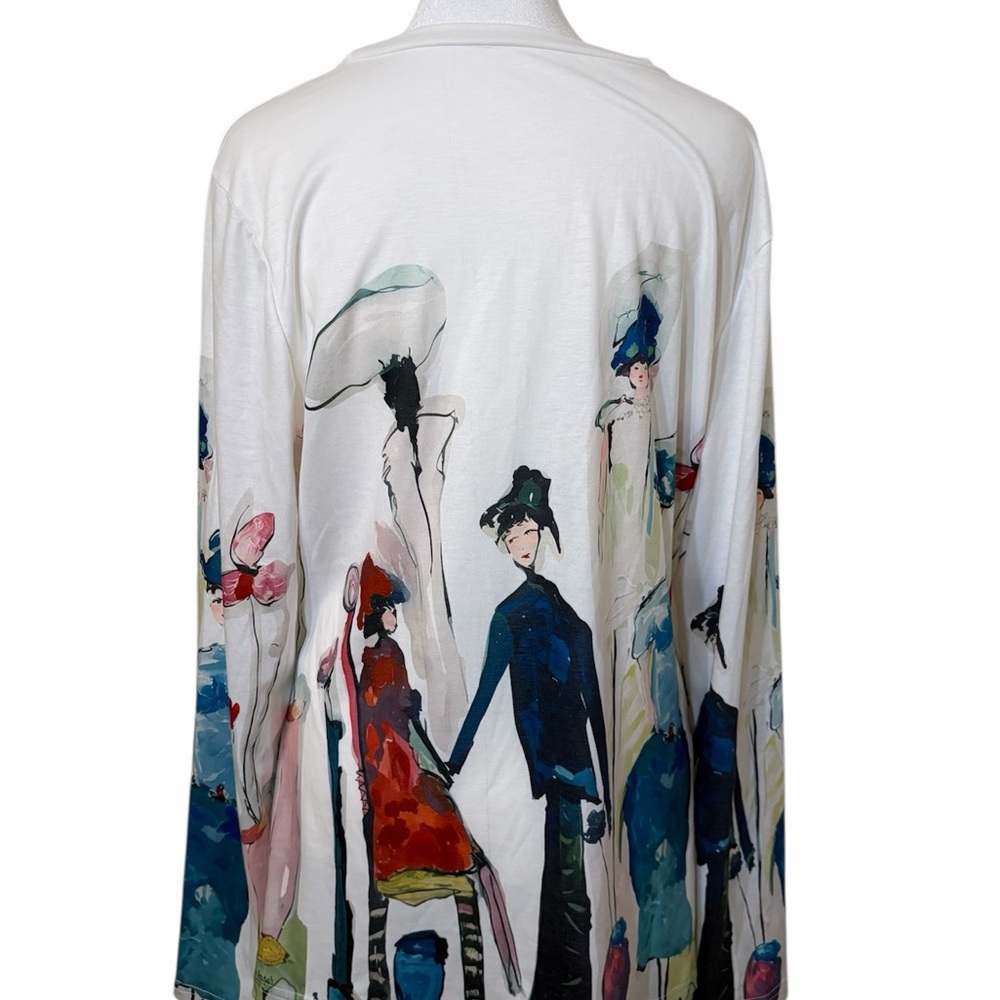 Vintage Artistic Print Women's Top - Picture 2 of 4